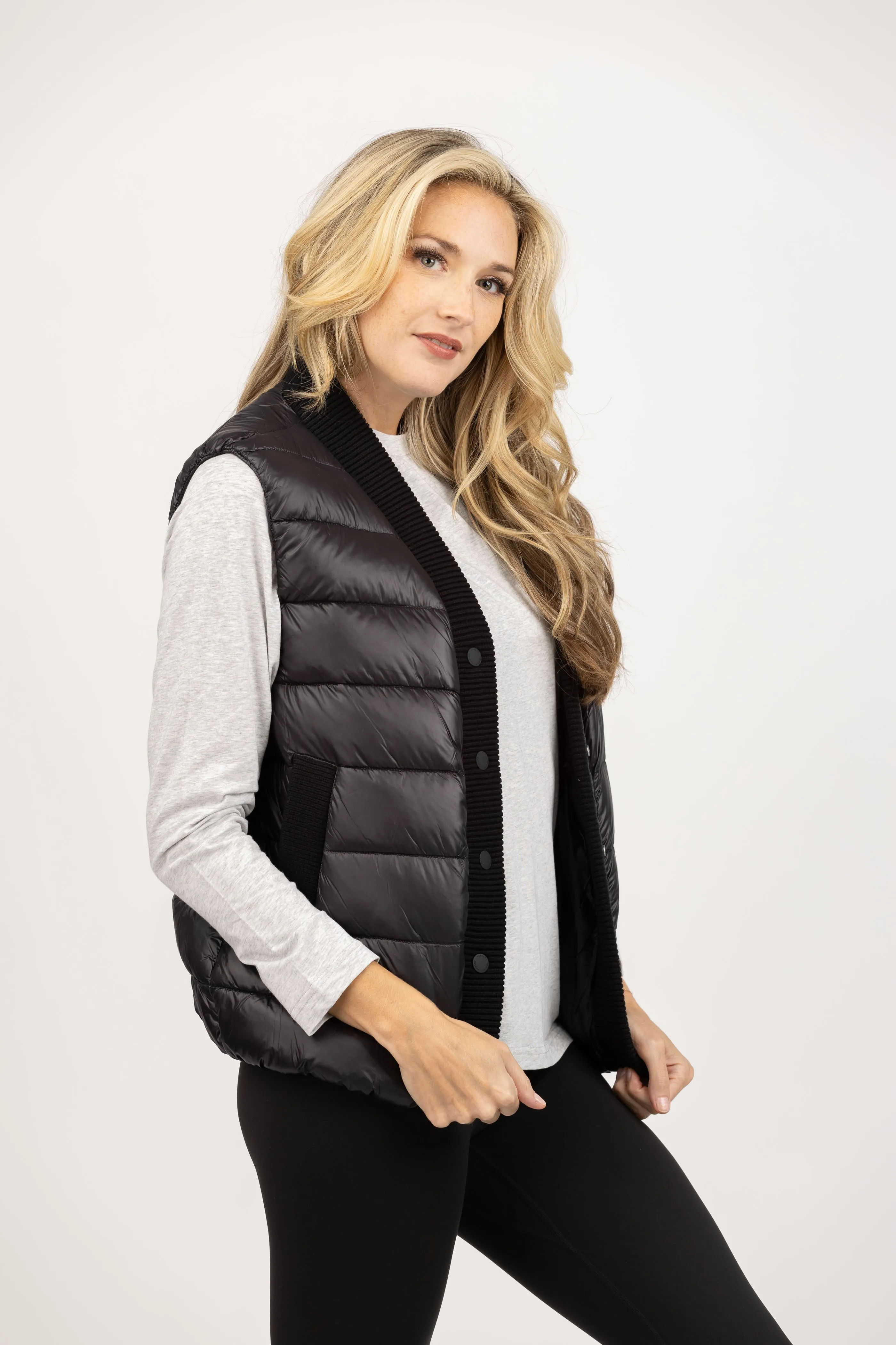 Varley Colwyn Combo Boxy Vest in Black