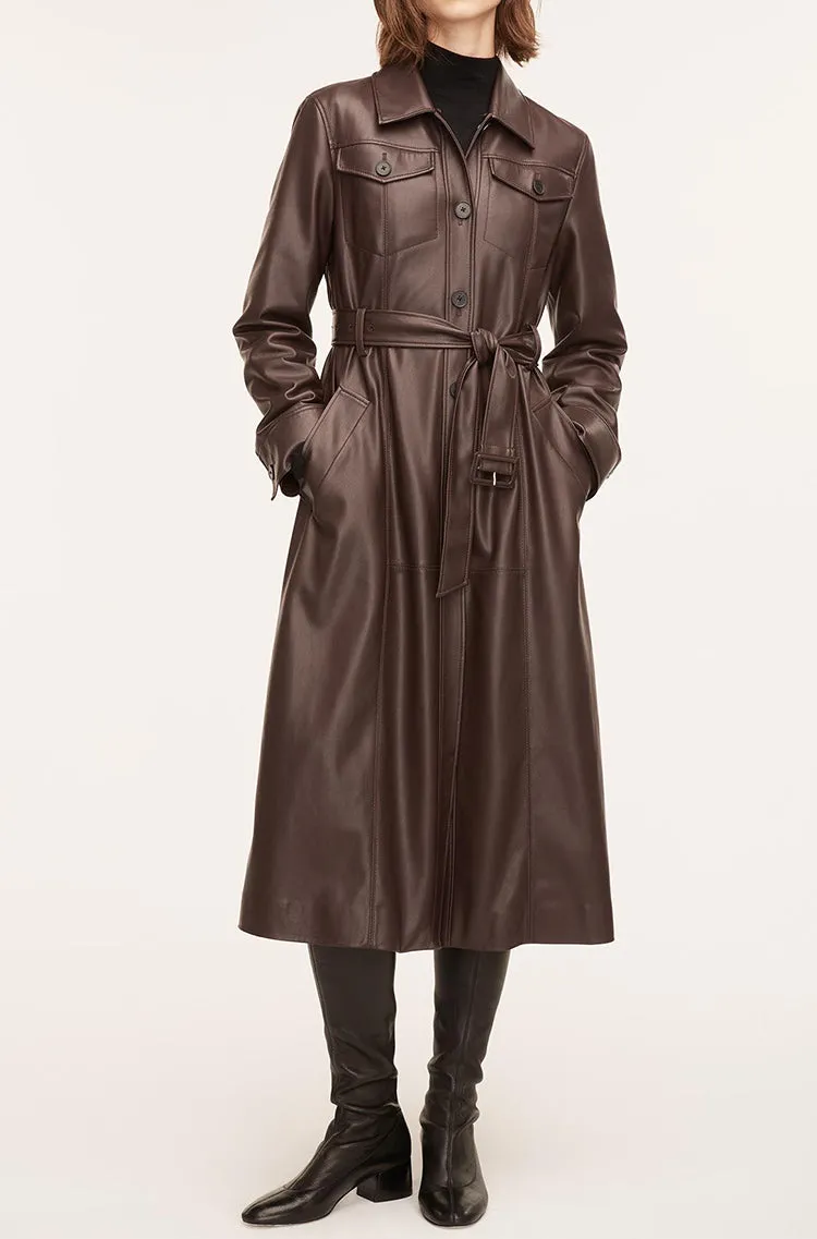 Vegan Leather Trench Coat