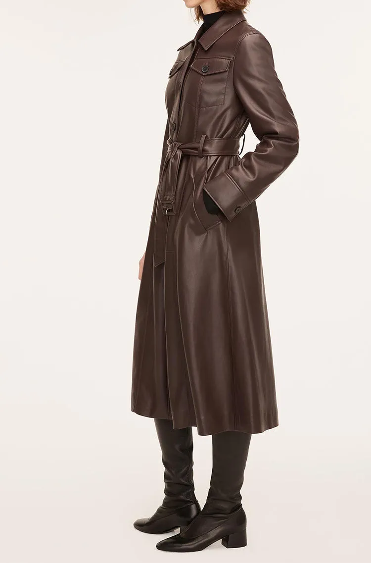 Vegan Leather Trench Coat