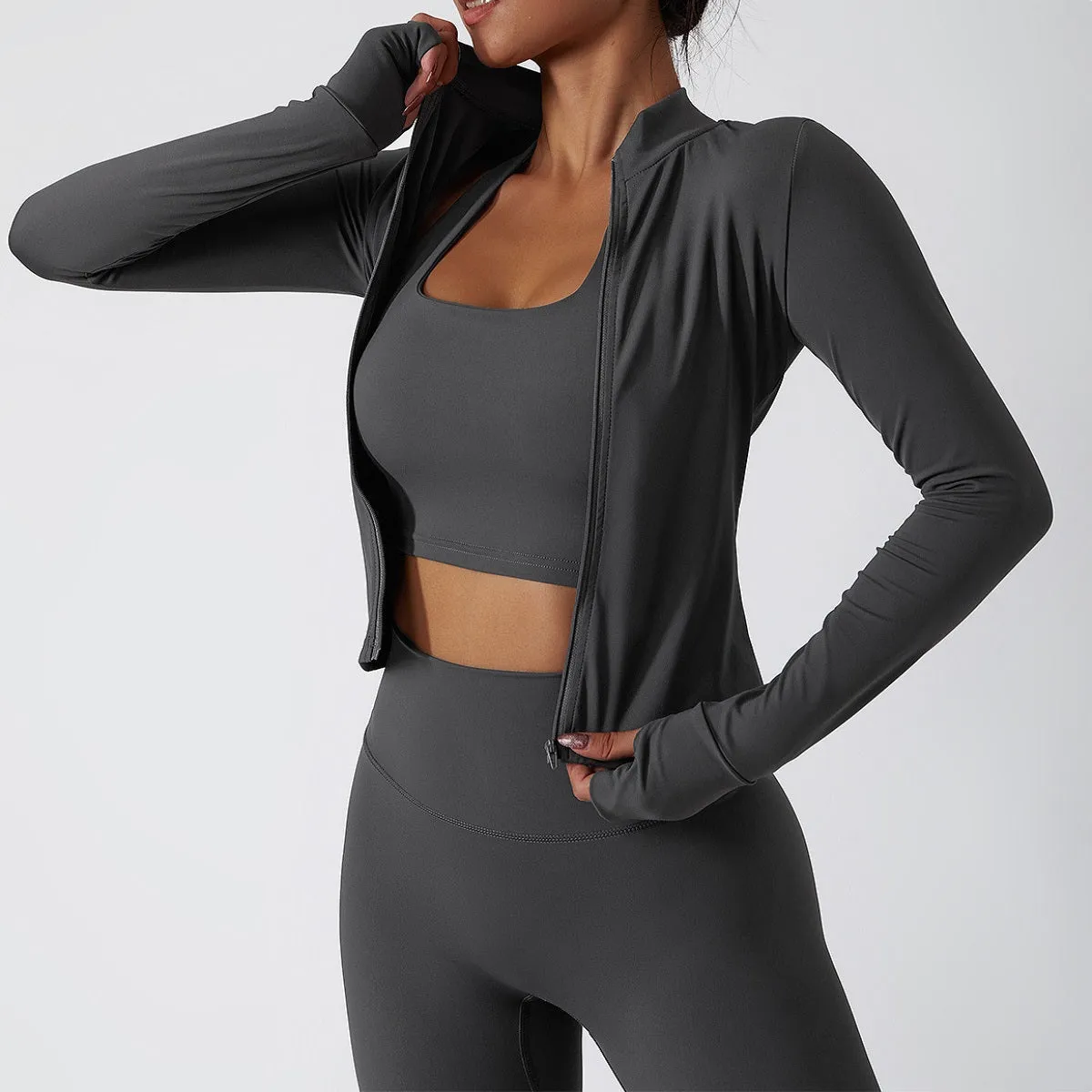 Women's Gym Wear Workout Suit Set, Athletic Sports Sweatsuit Tracksuit 2 Pcs