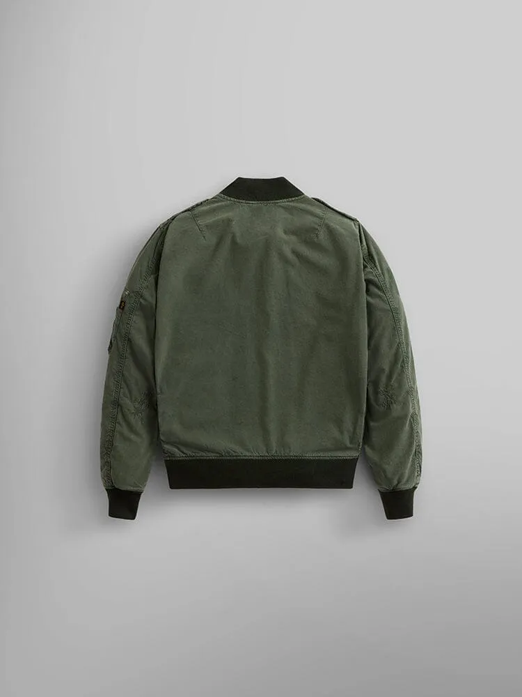 WOMEN'S L-2B RIP AND REPAIR BOMBER JACKET (OG-107 GREEN)