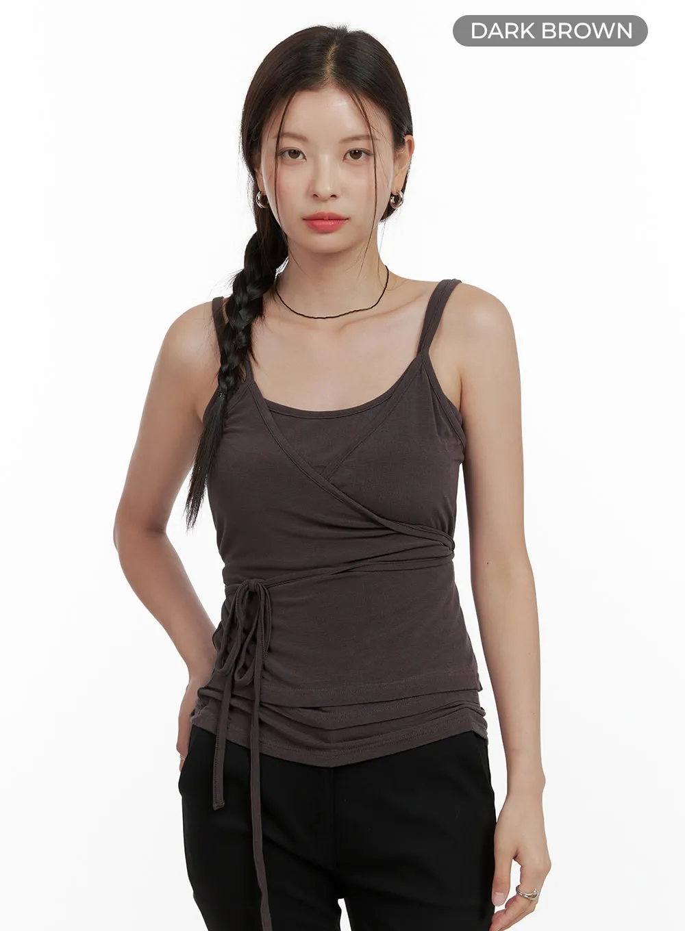 Wrap Strap Sleeveless Top OL411