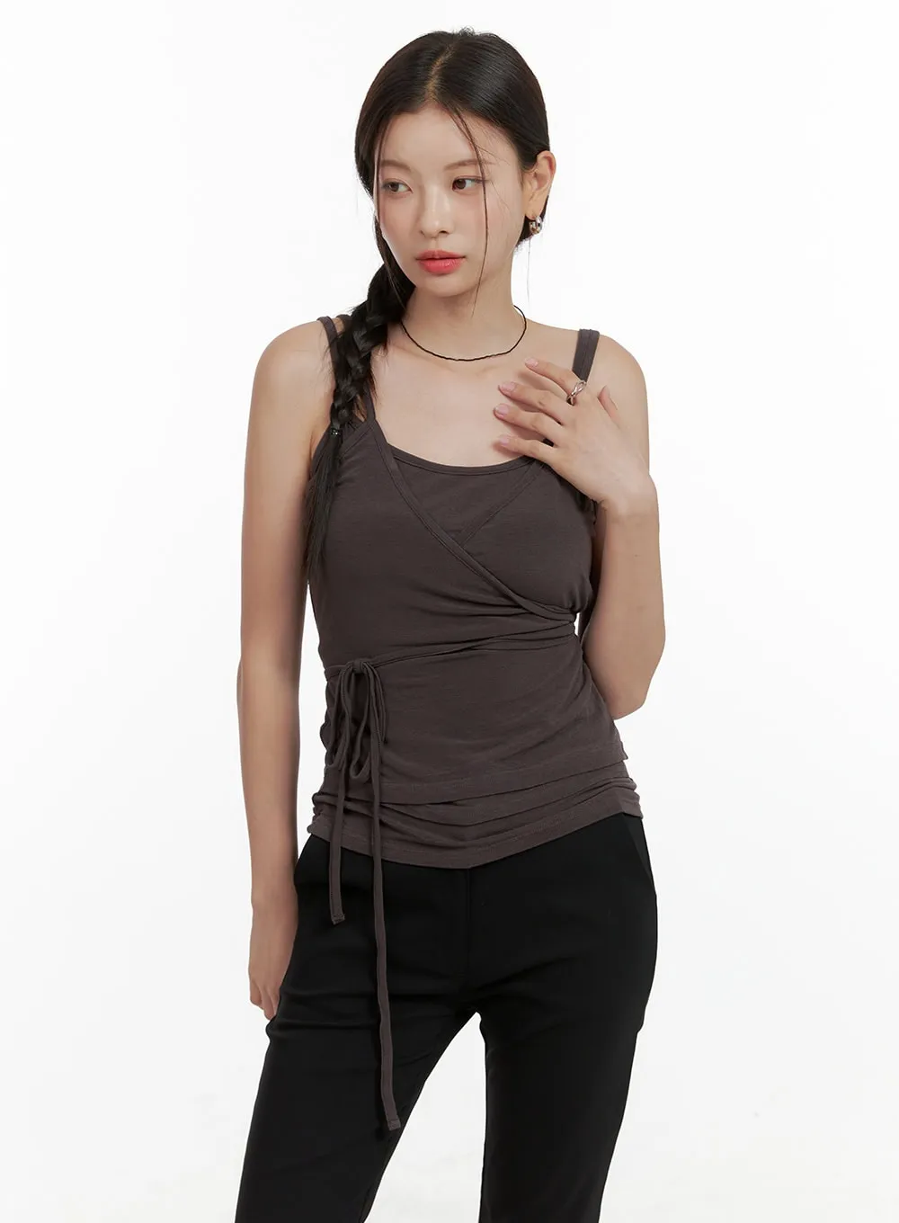 Wrap Strap Sleeveless Top OL411