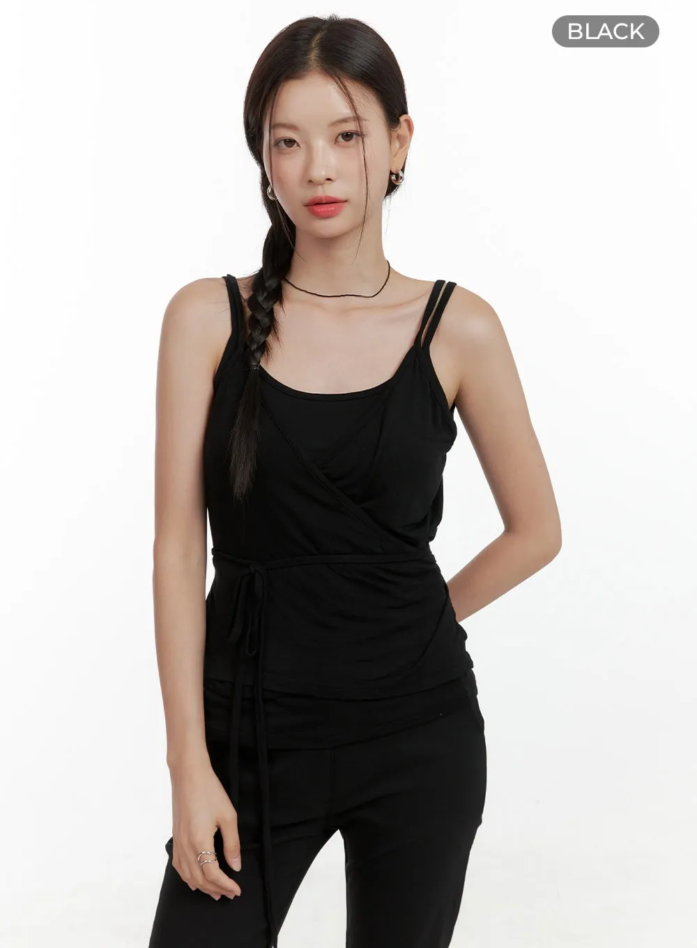 Wrap Strap Sleeveless Top OL411