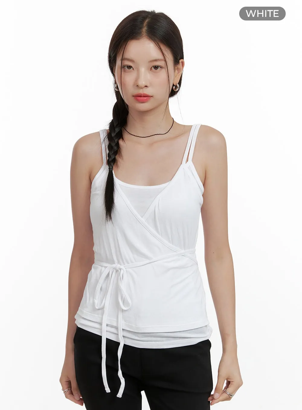 Wrap Strap Sleeveless Top OL411