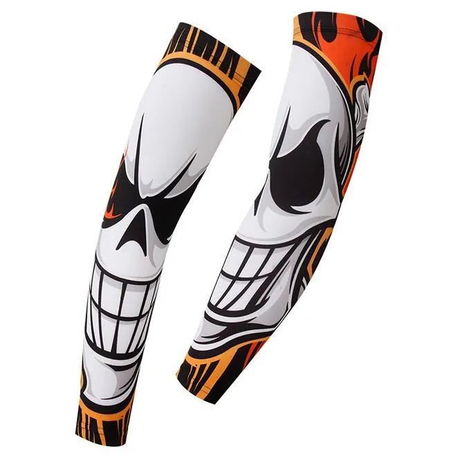 XINTOWN White Skull Cycling Arm Warmers