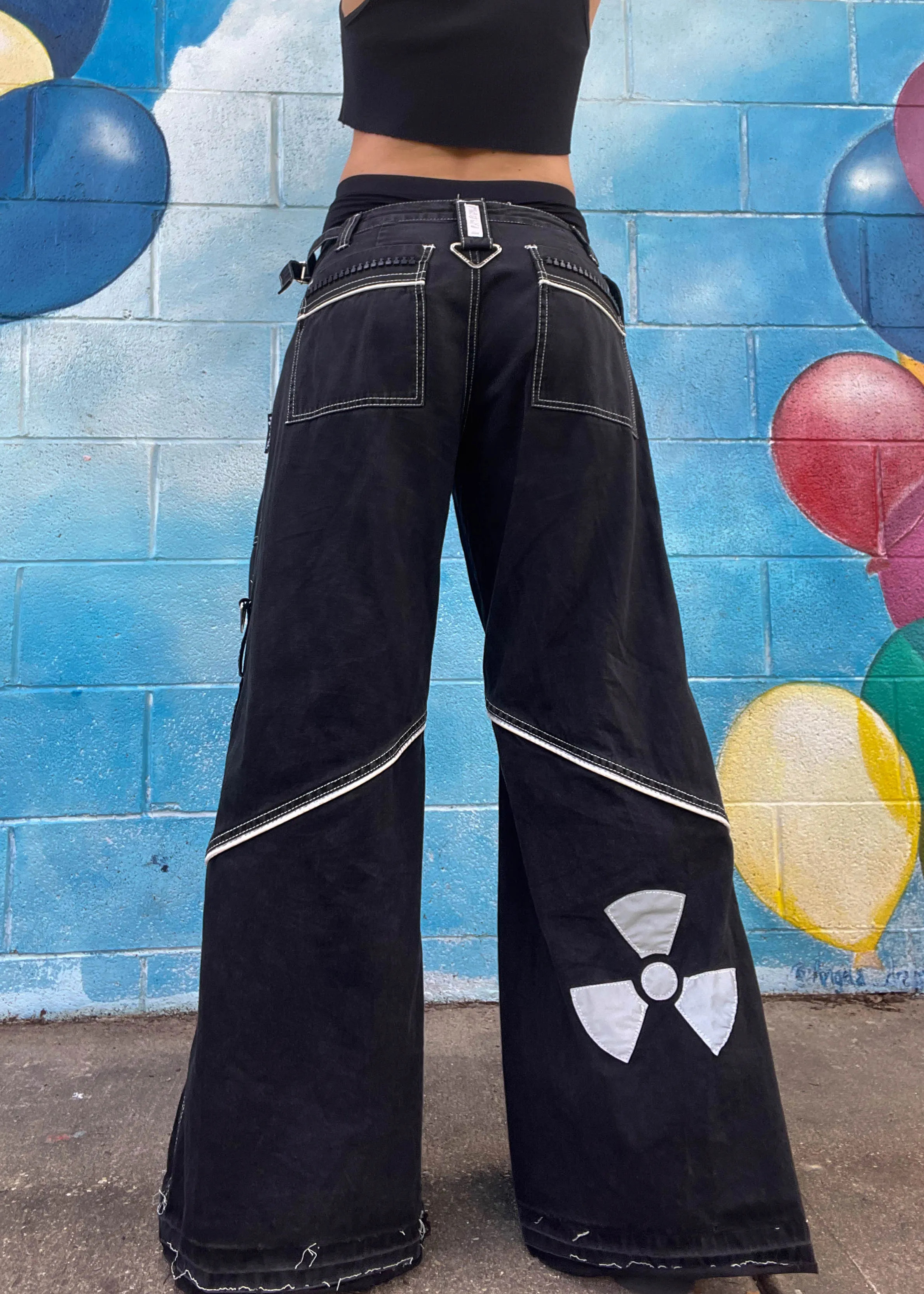 Y2k Tripp Black Flared Pants (XS-S)