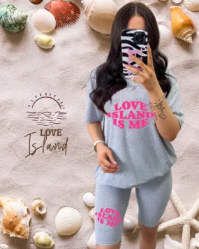 YOUR LOVE ISLAND - GREY BAGGY TOP & CYCLING FIT SHORTS