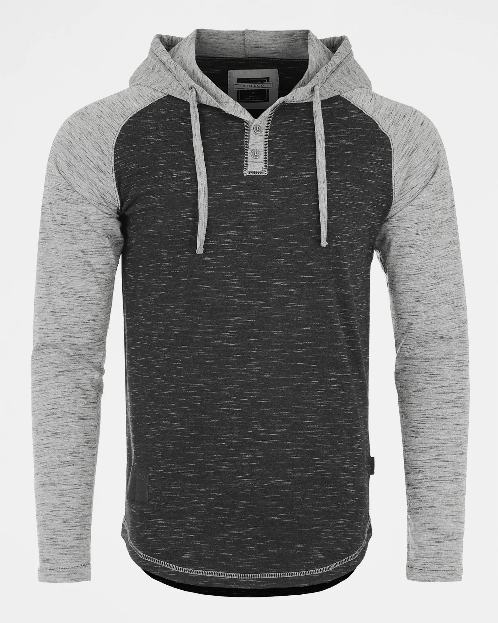 ZIMEGO Men's Hoodie Pullover Sweatshirt - Athletic Button Raglan Henley Shirt Hooded Top