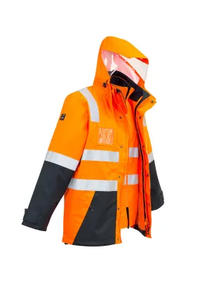 ZJ532- Mens Hi Vis 4 in 1 Waterproof Jacket